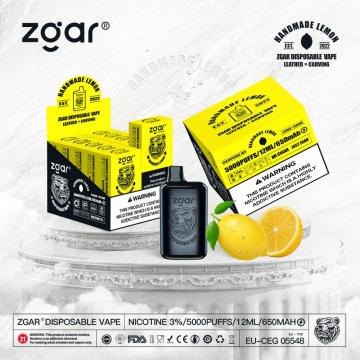 Caixa de vape descartável de escultura em couro e cigarro zgar