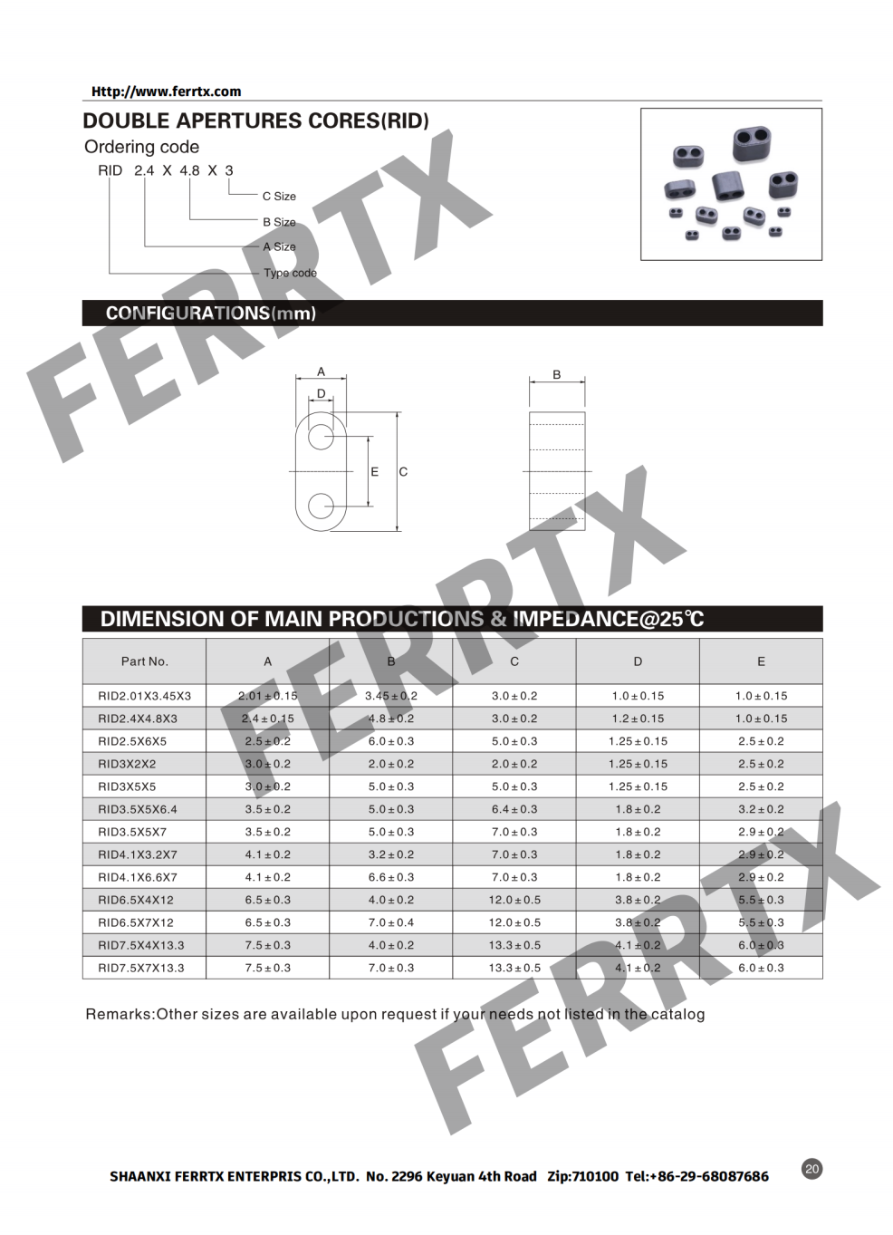 Through Hole EMI Filter Beads RID