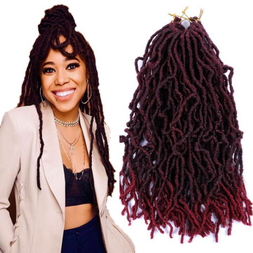 Wholesale Nu Locs Faux Locs Curly Goddess Locks Dreadlocks Crochet Hair Extensions 18inches Synthetic Fiber Braid Manufacturer