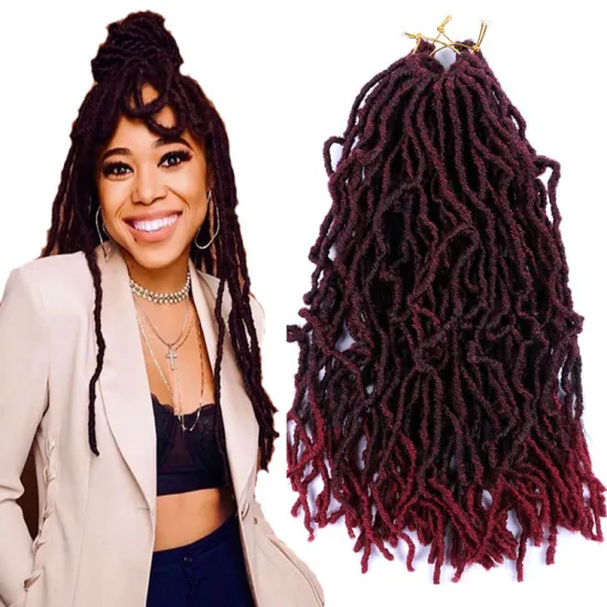 Wholesale Nu Locs Faux Locs Curly Goddess Locks Dreadlocks Crochet Hair Extensions 18inches Synthetic Fiber Braid Manufacturer