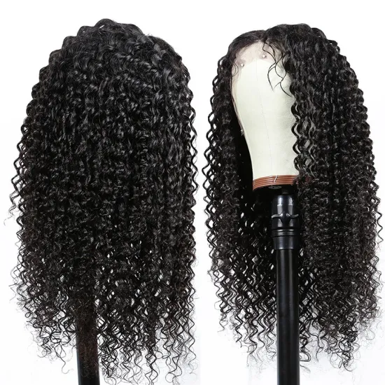 Hot Selling Fringe Free Shipping Double Drawn Deep Wave 13X4 Curl Colour Colored Perruque Lace Front Human Hair Wig