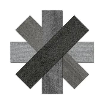 Modern Striped Tufted Cushioned Carpet Tiles for Living, Hotel, Home, Outdoor, and Hallway