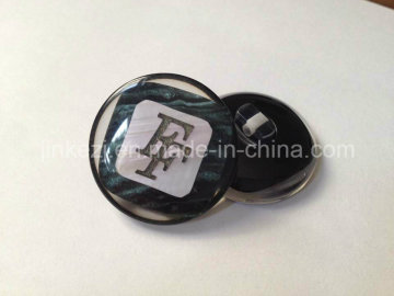Fancy Fashion Resin Coat Transparent Sheet Logo Shank Button