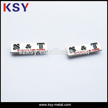 Custom shaped soft enamel metal logo plate for clothing