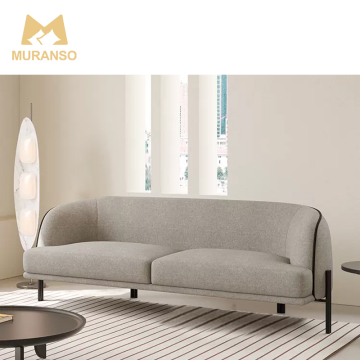 Nordic Fabric Sofa with Custom Color Metal Legs for Living Room
