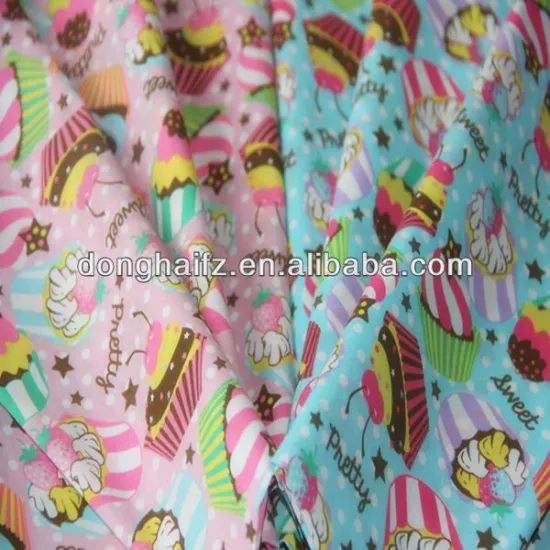 polyester fabric pigment printing fabric cartoon for children's clothing