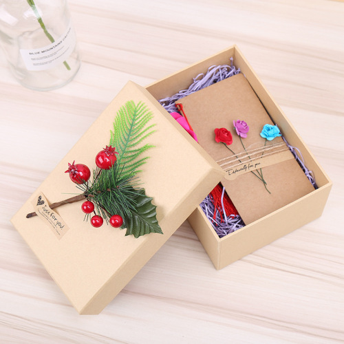 Caixa de presente reciclada de brown kraft paper véspera de natal