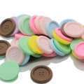 Factory New Arrive Pastel Color Resin Flatback Button Cabochons 15MM 24MM Round Shape 4pcs NO Through Holes Buttons Jewelry DIY