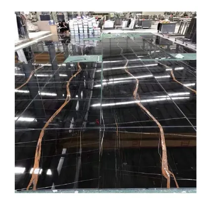 Black Saint Laurent Marble St. Taupe Gold Vein Stone - Top Quality