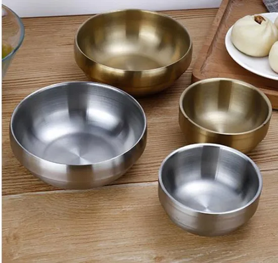 Thickened 304 Stainless Steel Bowl With Gold Plate