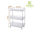 Carro de almacenamiento con ruedas transparente, delgado, de 3 niveles, estrecho