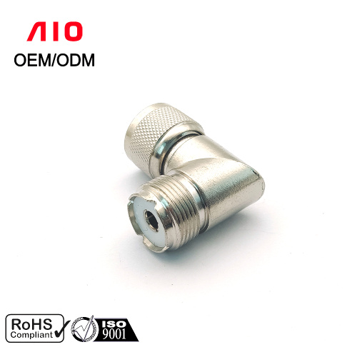 UHF L-Shape PL259 to SO239 RF Coaxial Adapter