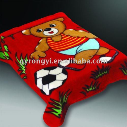 100% polyester printed super quality Raschel-knitted baby blanket