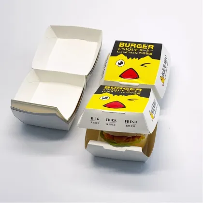Takeout food White Cardboard Hamburger Box