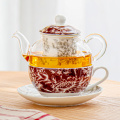 Vintage Ceramic Tea Cup Set glass Tea Set for One Porcelain Teapot And Cup