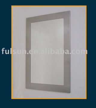 Modern stainless steel frame bathroom mirror