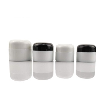 Round Opal White Glass Jars with white Lids