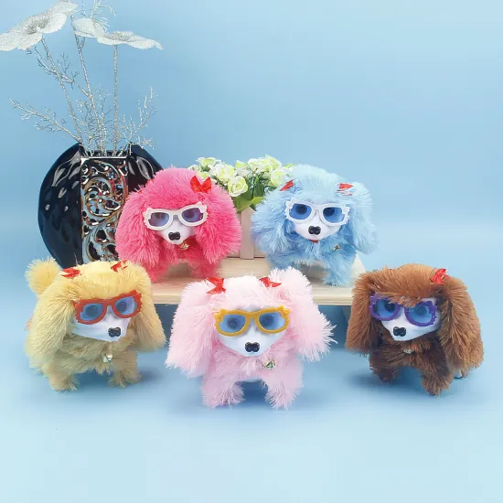 Manufacturer direct sales can customize children's electric toy dog plush toy dog baby soft plush fabric battery dog pet toy chi