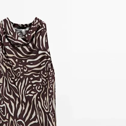 Women's casual island vacation style hanging print sleeveless dress