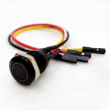 Waterproof 12mm 5V LED Black Metal Push Button Switch with 50cm Wire