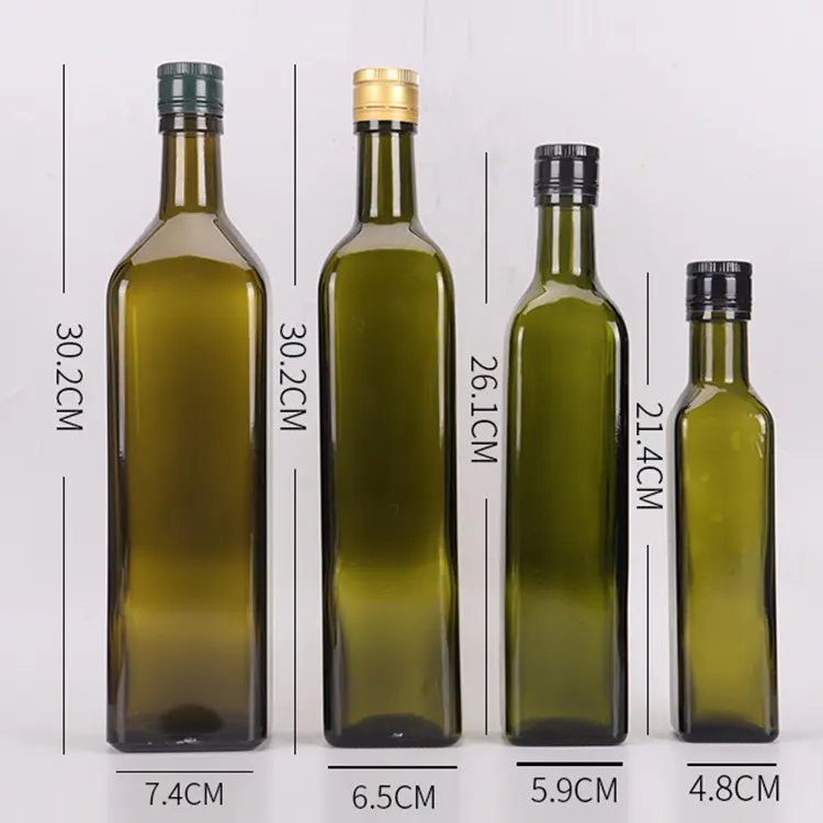 250ml Green Square Glass Bottle