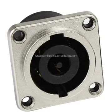 Female Panel Mount Speaker Socket with Plated Zinc Shell Metal Housing: 8 Pin Speakon, XLR, and NL8 Connectors