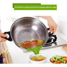 Silicone Anti-spill Drain Pans Round Rim Deflector Liquid Funnel Soup Diversion Mouth Cooking Tools Kitchen Accessories