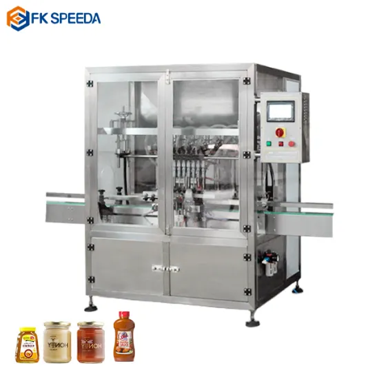 Automated Filling Machine for Honey, Jam, Fruit Juice, Ketchup, Peanut Butter, and Paste in 4-Head Bottle Line