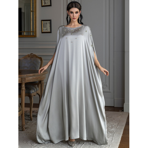 ساتن Batwing Abaya با دکور کریستال