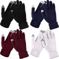 Women's Winter Touch Screen Gloves Warm Cuffed Gloves