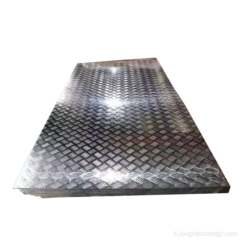 Embossed tread steel plate