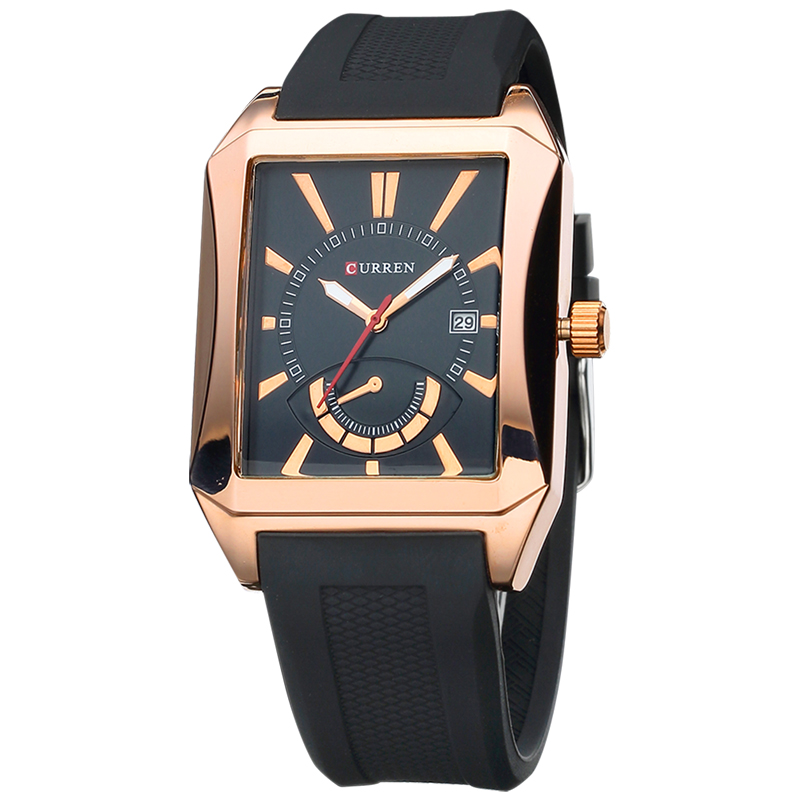 Leather Band Sport Date Quartz Watches Mens