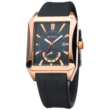 Date Leather Band Sport Quartz Watch Men