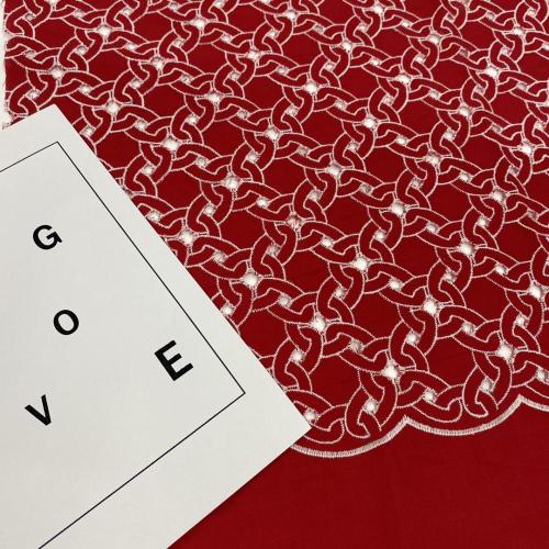 Fantastic Circle Cotton Eyelet Scallop Embroidery Fabric