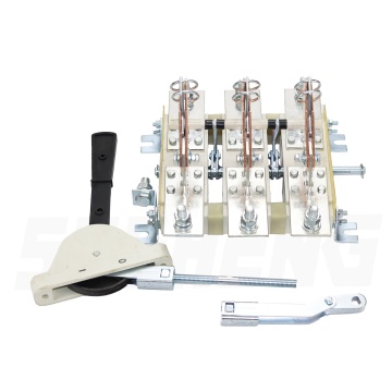 SSSHENG Disconnectors RE19-43-31140 Front Offset Handle 1600A Knife Switch 3P IP00 Load Break Switches