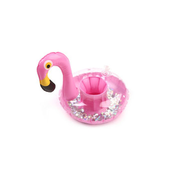 Bebida inflable de verano Flotador Glitter Flamingo Shape