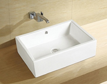 Simple Counter-Mounted Bathroom Sink Art Basin