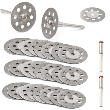 High Quality 25-Piece Diamond Cutting Wheel Kit with 2 Mandrels and Mini Discs for Woodworking Saw Blades