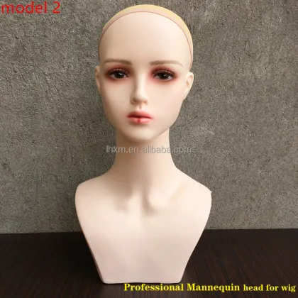 2023 PVC Female Mannequin Head - Asian Mannequin Head with Shoulders for Display