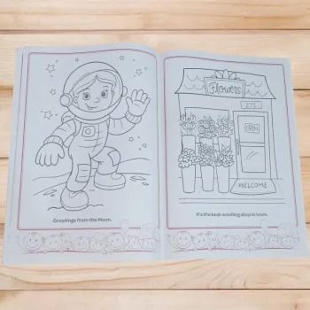 Color and Learn: Educational Cartoon Coloring Book for 2-4-6 Year Olds