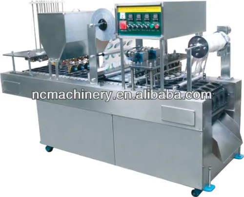 Ice cream cup filling and sealing machine