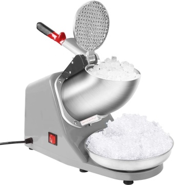 Electric Dual Blades Commercial Ice Crusher Shaver 440lbs/Hr Stainless Steel Snow Cone Maker Machine with Acrylic Box