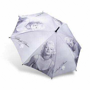 Umbrella for Ladies, Made of Polyester Print Fabric, with Beautiful Logo