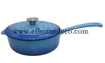 Enamel casseroles with long handle