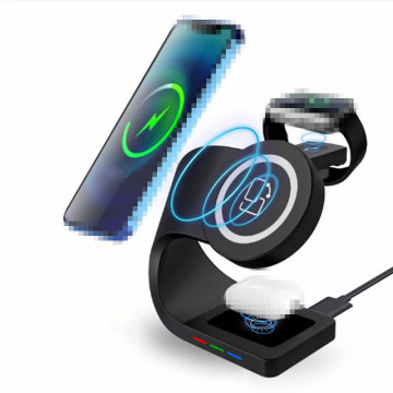 15W Magnetic Multi-Functional Wireless Charger for Watch and Mobile Phone - Three-in-One Wireless Magnetic Charger