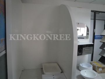 Polished Seamless White Atificial Stone Bathroom Wash Basins Solid Solid Surface Designs