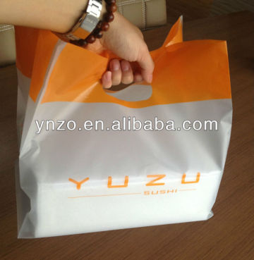 Bottom square plastic handle bag