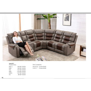 Traditional European Style Leather Recliner Sofa