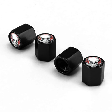 4-Piece Universal Metal Skull Tire Valve Caps - Car Wheel Decoration