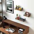 Iron And Wood Wall Rack Display Book Shelf
